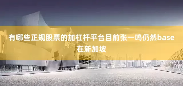 有哪些正规股票的加杠杆平台目前张一鸣仍然base在新加坡